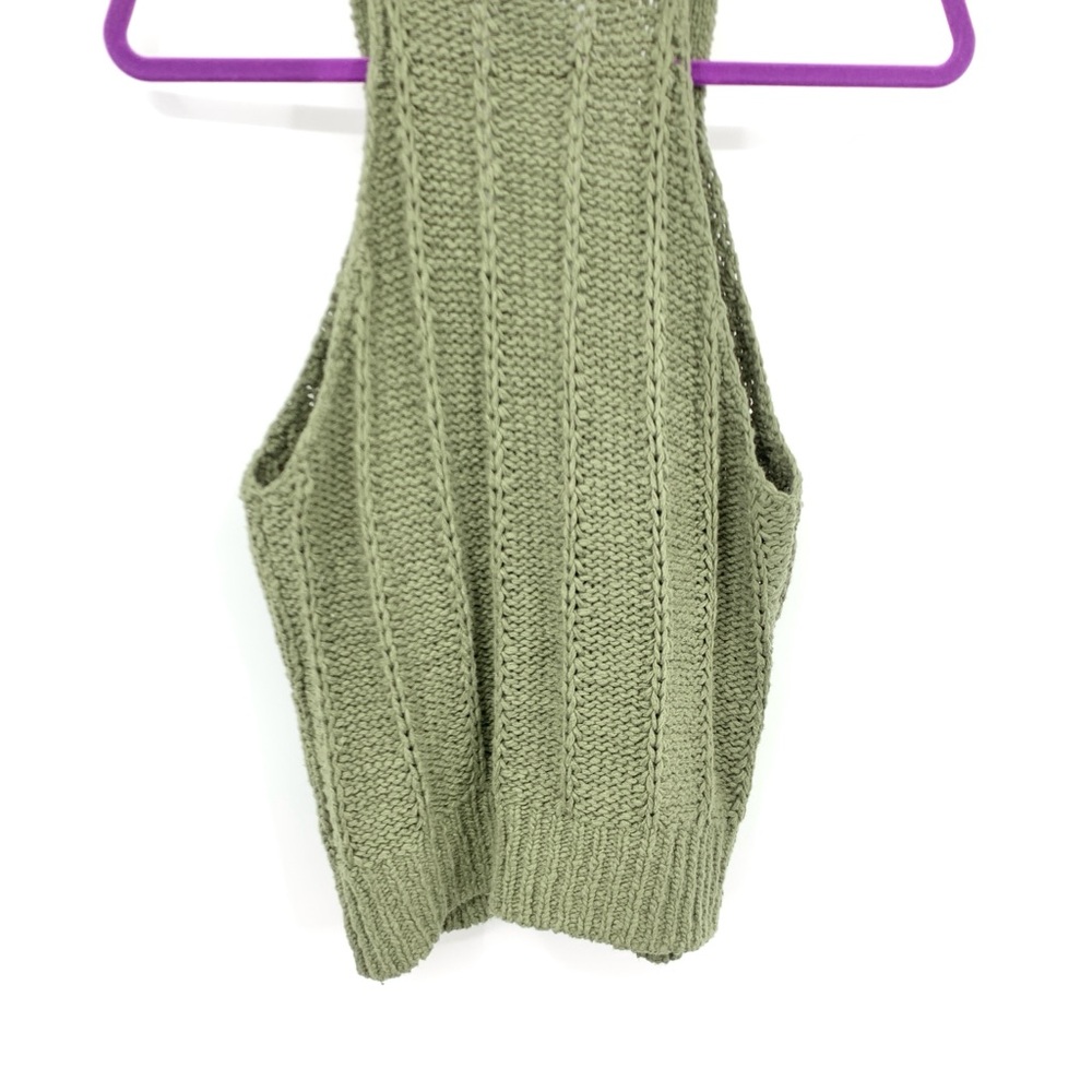 Anthropologie Green Knit Button-Down Top - Picture 8 of 11